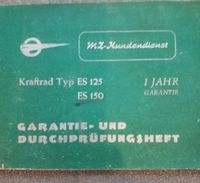 Garantie- und Durchprüfungsheft, DDR, MZ ES 150, von 1968 Mecklenburg-Vorpommern - Blankenhof Vorschau