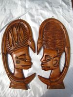 afrikanische Wanddeko Masken Schnitzerei 60er 70er vintage Holz Nordrhein-Westfalen - Mülheim (Ruhr) Vorschau