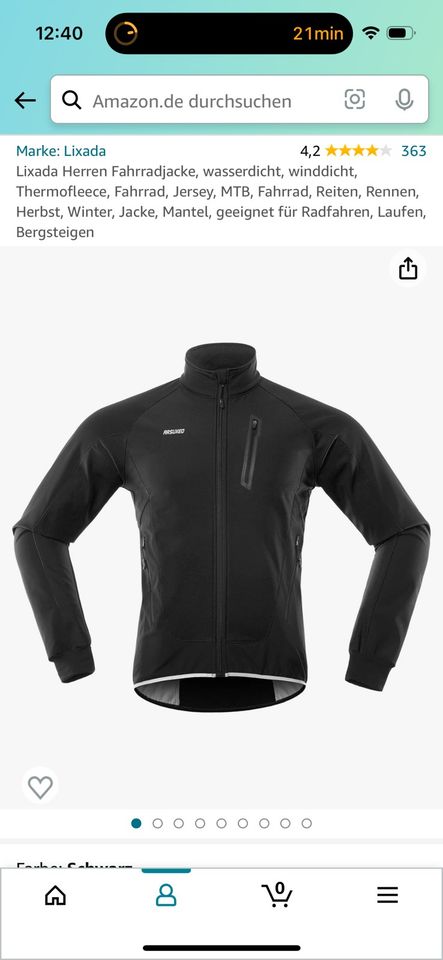 LIXADA Herren Thermojacke Gr. XXL „Laufen, Fahrrad, Wandern“ in Wetzlar