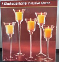 5 wunderschöne Glaskerzenhalter unbenutzt in OVP Niedersachsen - Bad Pyrmont Vorschau