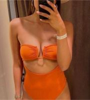 Damen Bikini Badeanzug Cut Out schulterfrei orange Größe M Baden-Württemberg - Hemmingen Vorschau