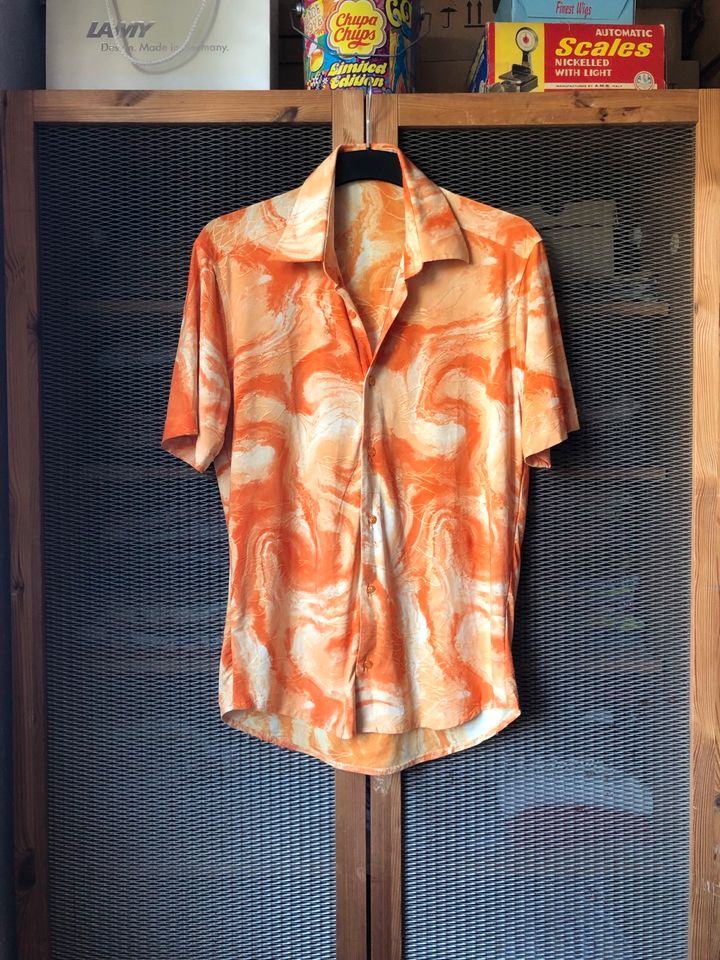 Y2K Vintage Hemd Batik Orange Stretch Weich in Duisburg