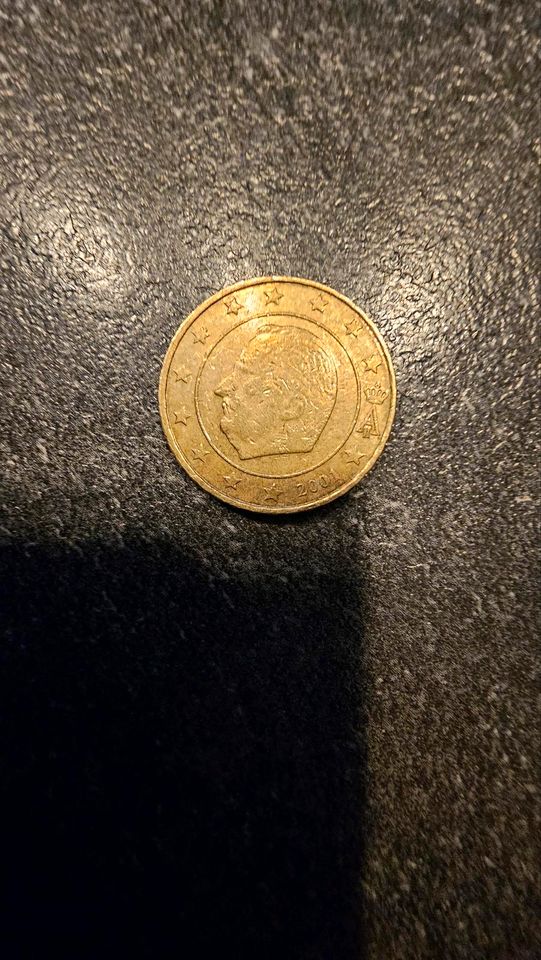 10 cent Münze aus 2001. König Albert I in Darmstadt