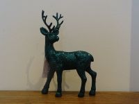 Weihnachten Deko Hirsch Grün Petrol Glitzer Neuware H 13,5 cm Wiesbaden - Erbenheim Vorschau