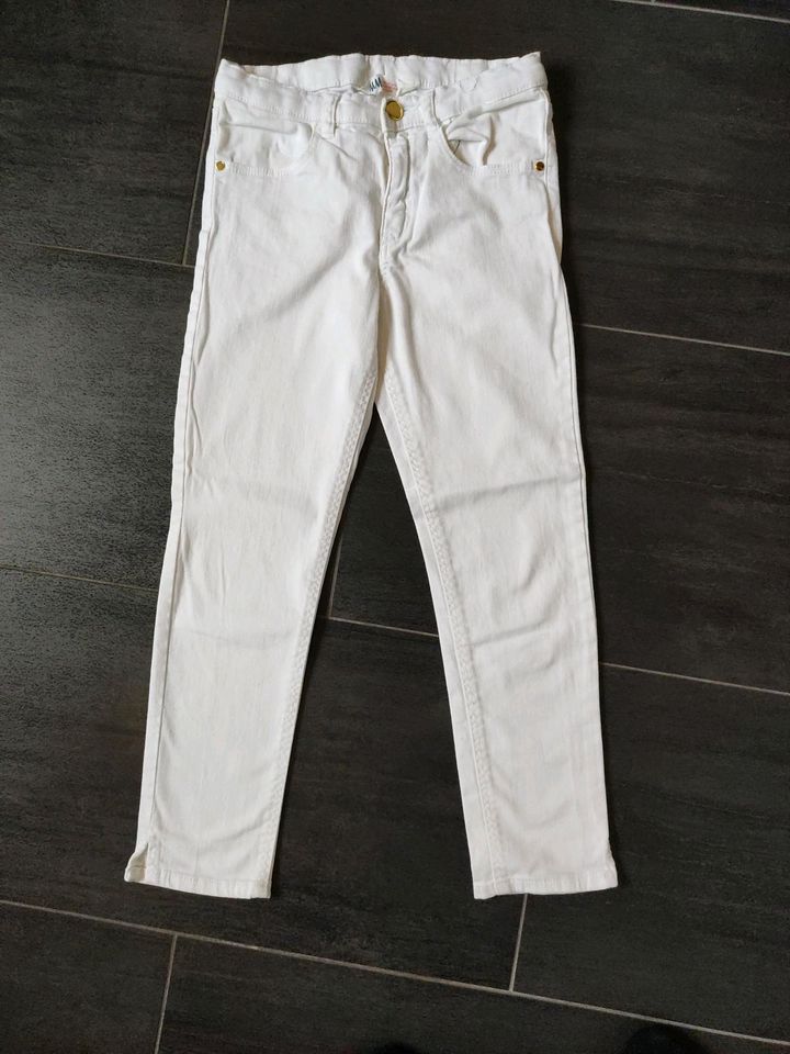 Mädchen 140 146: H&M Jeans weiß + Pocopiano Jeans in Albachten