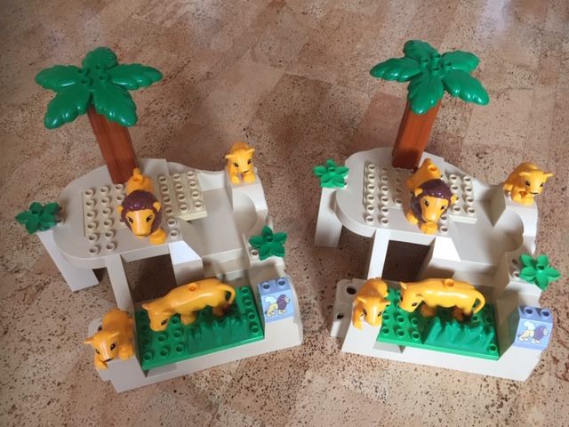 Lego Duplo Zoo 3D großer Kletter-Felsen Löwenfamilie Palme Gras in Kempen