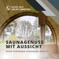 Panorama Sauna ✅ 3M Rund ✔️ Premium Außensauna ⭐ Fasssauna Bayern - Ergoldsbach Vorschau