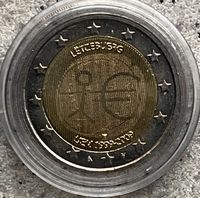 Seltene 2€ Strichmännchen Münze, UEM 1999-2009, Luxemburg Baden-Württemberg - Rauenberg Vorschau