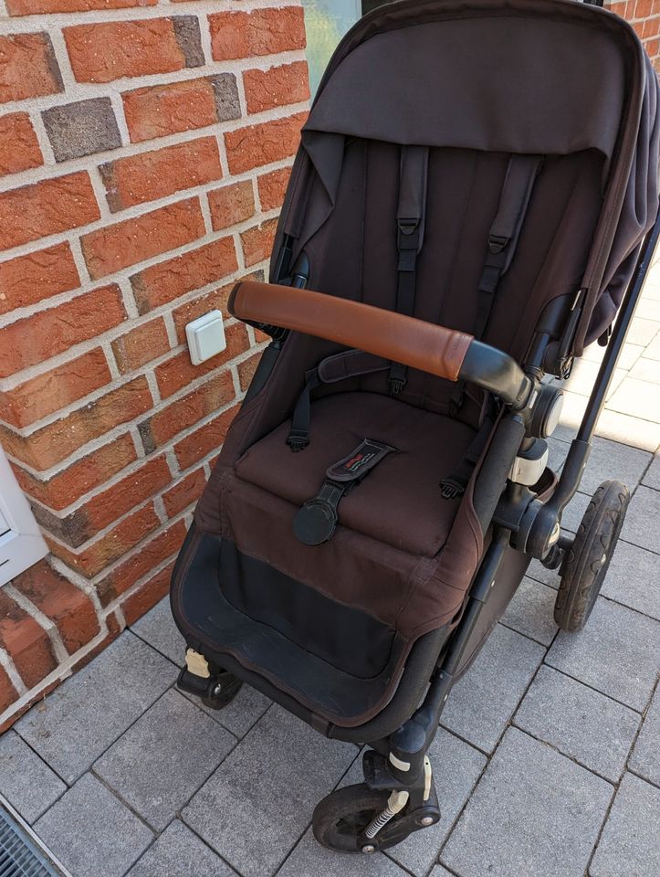 Bugaboo Cameleon 3 Kinderwagen All-Black mit belederten Griffen in Pinneberg