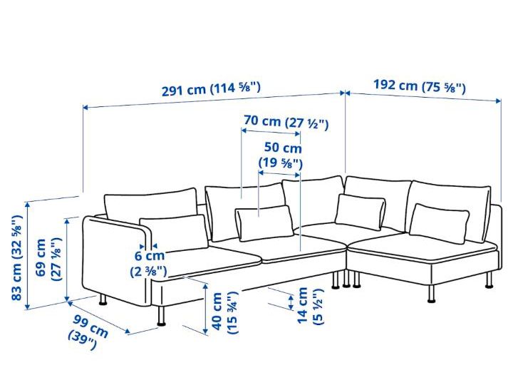 Ikea Söderhamn Ecksofa 4-sitzig Tonerud grau - wie neu! in Schmelz