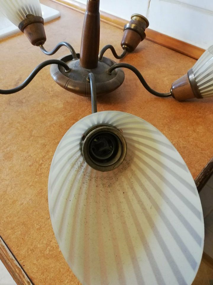 Hängeleuchte, Deckenlampe 50er Jahre, Tütenlampe in Schleiden