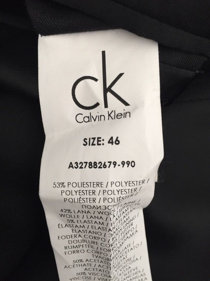 Calvin Klein cK Herrenanzug Gr. 46 Black Solid A327882679-990 in Wiebelsheim