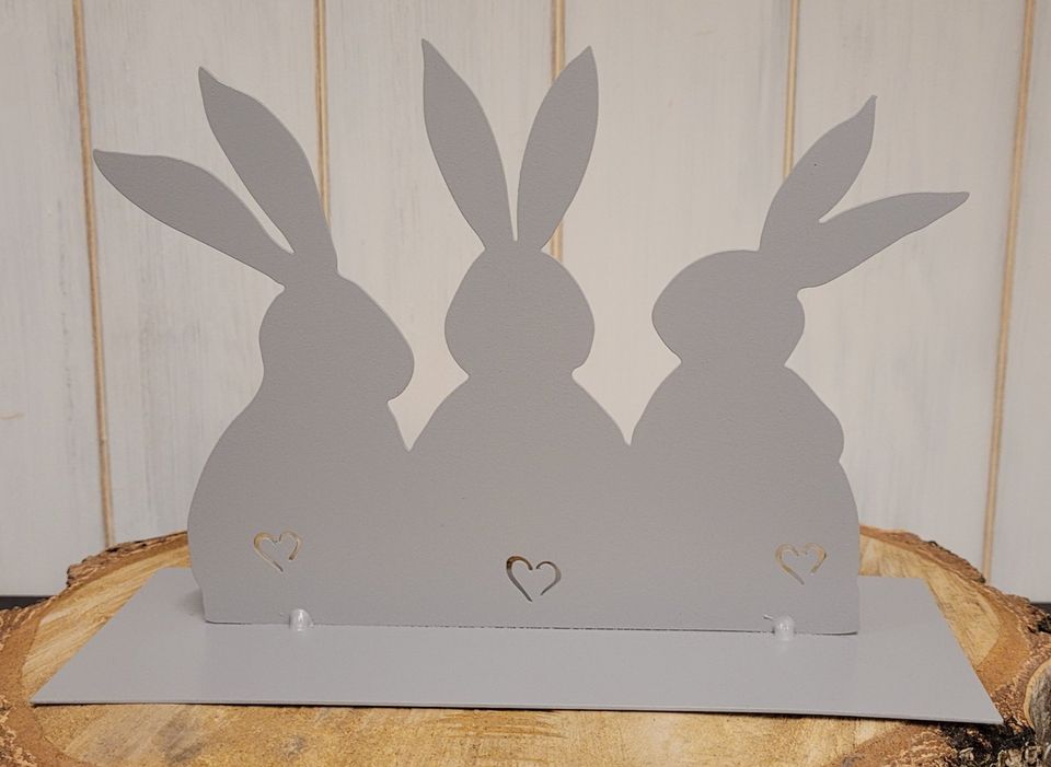 Hase Ostern Dekoration Metall Farbe Tier Frühling Kaninchen Figur in Eltmann