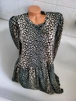 Zara Damen Kleid Leo petrol beige M Niedersachsen - Bergen Vorschau