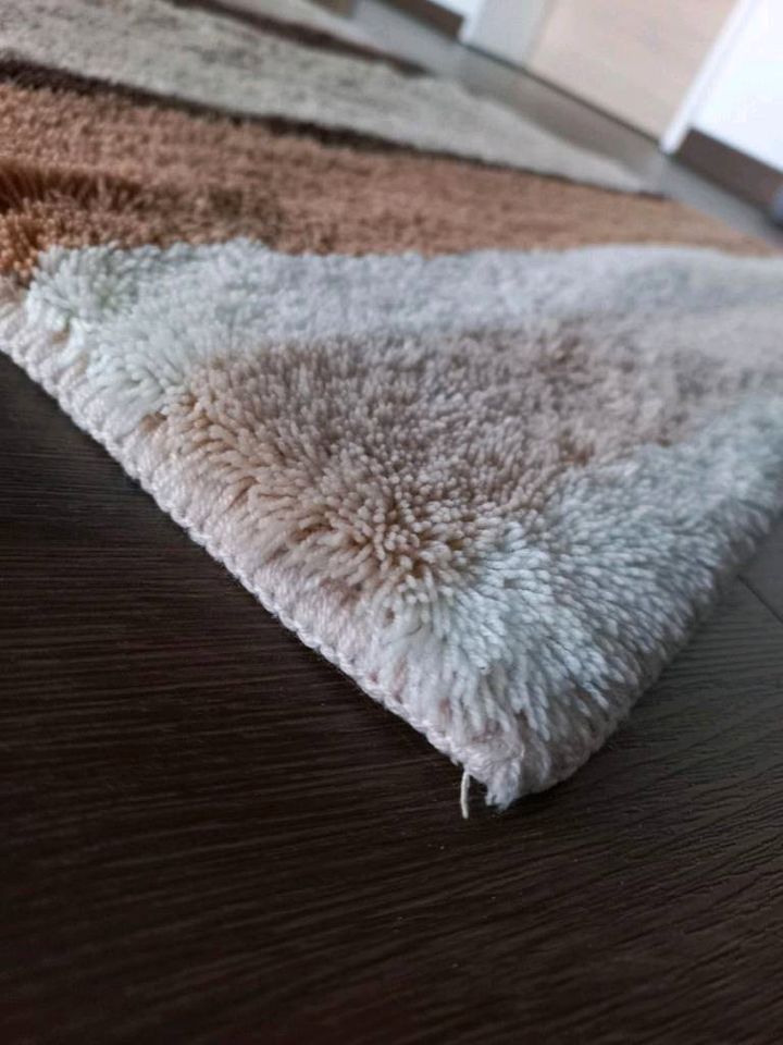 Badematten Badteppich Kleine Wolke braun beige creme gestreift in Ritterhude