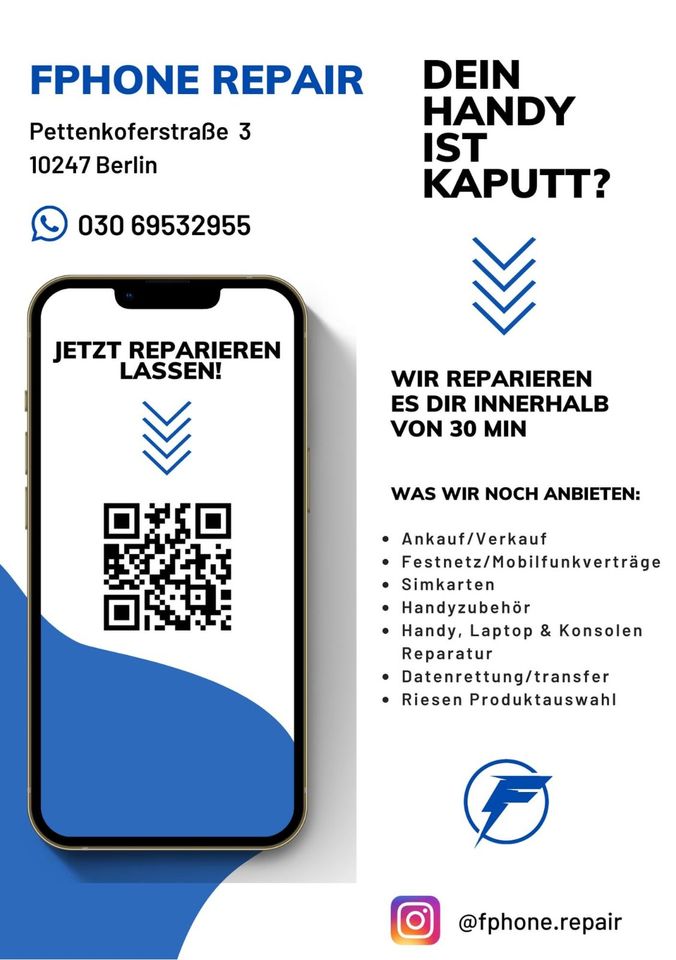 IPHONE RÜCKSEITE BACKCOVER REPARATUR 12 13 14 Mini Pro Max in Berlin