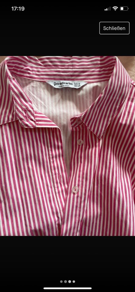 Hemdkleid pink weiß gestreift in München