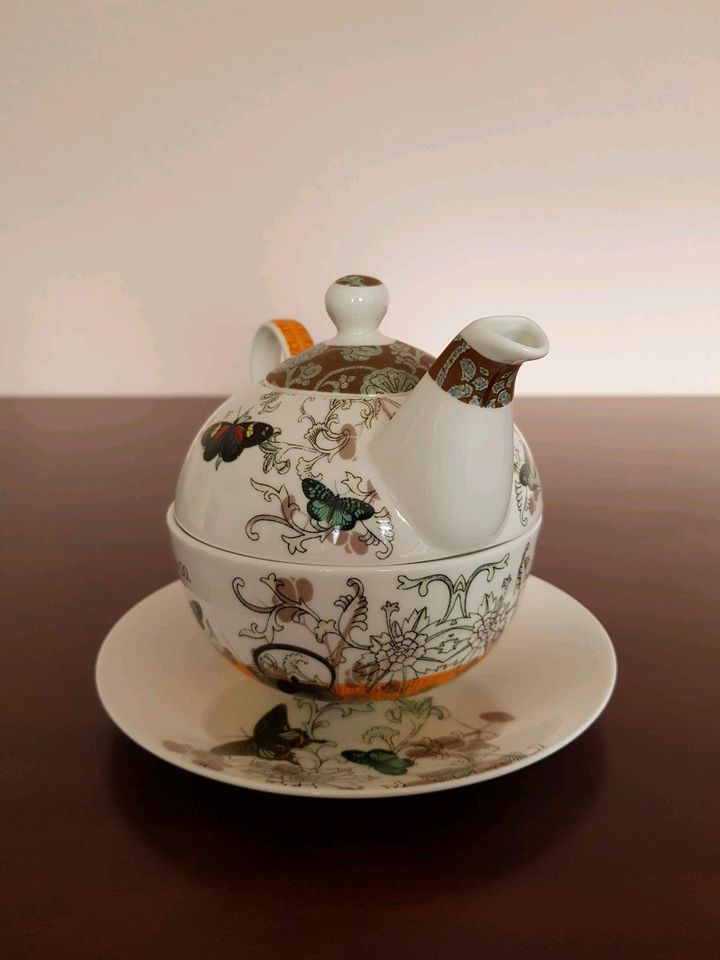 Teekanne Tasse Porzellan Paula Scaletta Tea for One Schmetterling in Hannover