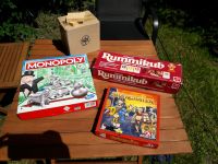 Verschiedene Spiele Monopoly, Jenga, Shanghaien, Rummikub Nordrhein-Westfalen - Lübbecke  Vorschau