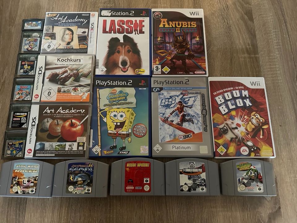 Verschiedene Konsolen Spiele Gameboy Color, PS2, N64, Wii in Leidersbach