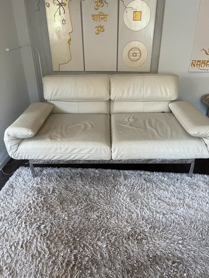 Rolf Benz 2-er Sofa / Couch Leder creme/beige in Tamm