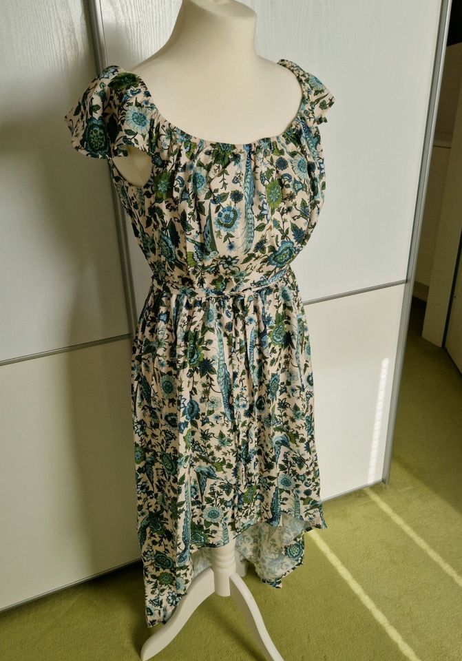 Sommer Kleid, Gr. 38 (M), beige-grün-blau - neuwertig! in Hamburg