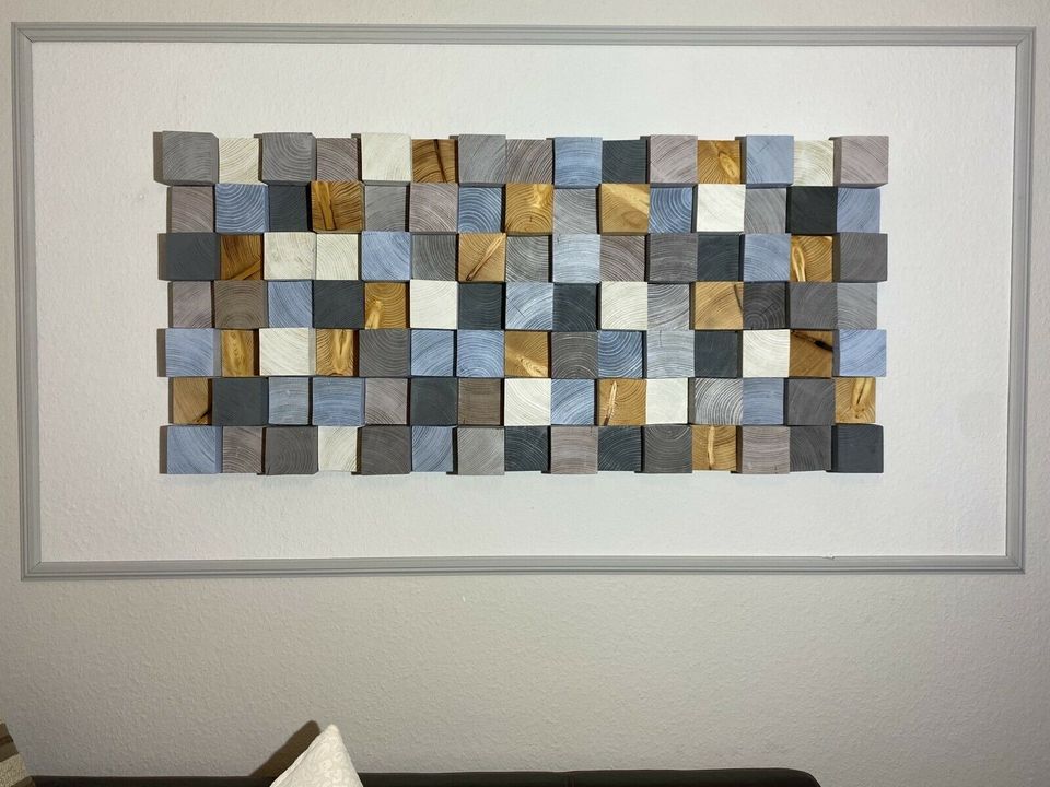 3D Mosaik Kunst Wandbild Massiv Holz Bild Wand Holzbild in Bad Bramstedt