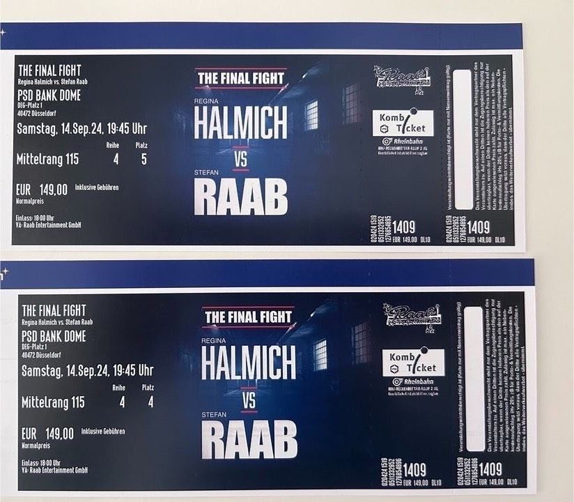 Stefan Raab Halmich Fight 2 x Tickets in Saarbrücken