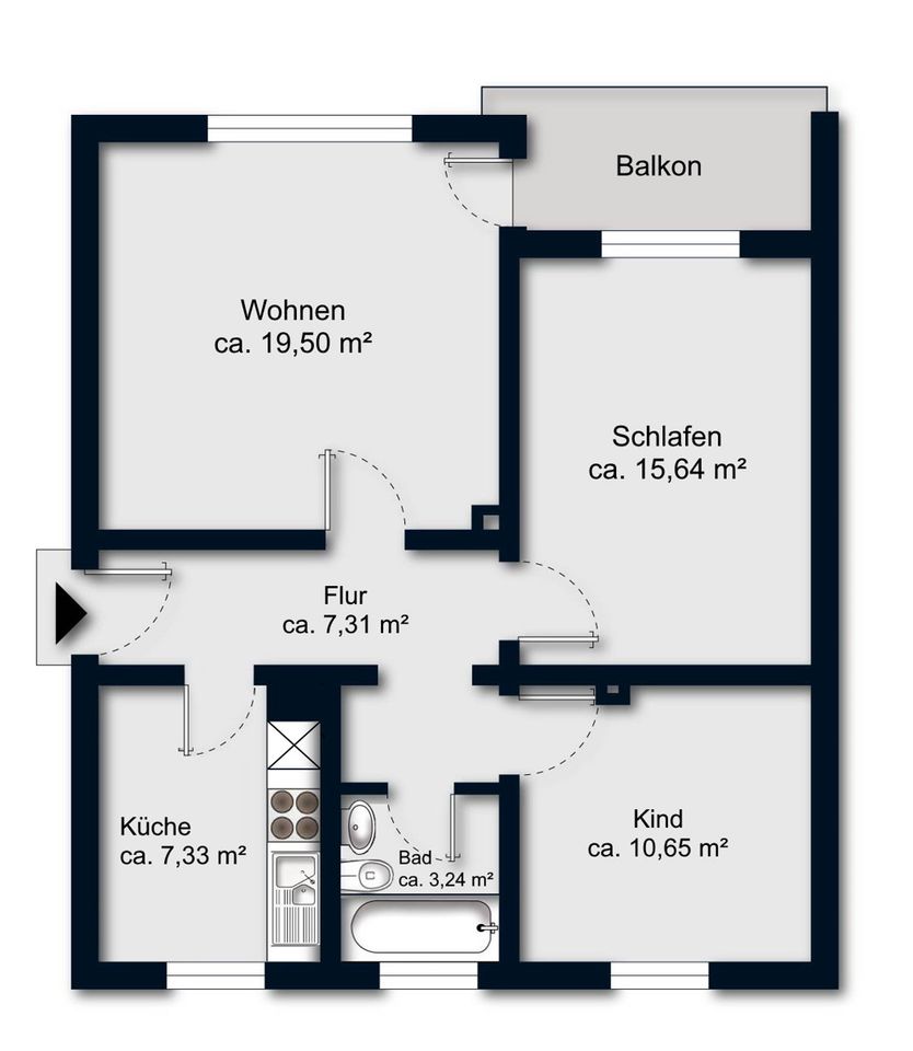 PURNHAGEN-IMMOBILIEN -  Schwanewede - gut vermietete 3 - Zi.- Eigentumswohnung in ruhiger Wohnlage in Schwanewede