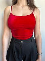 Vintage y2k Damen Cropped Top Samt Rot Gr. XS Gr. 34 Frankfurt am Main - Nordend Vorschau