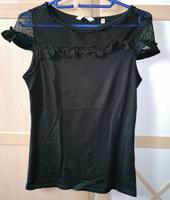 Naf Naf Top Shirt Bluse Gr. XS Schwarz mit Spitze und Rüschen Sachsen - Olbernhau Vorschau