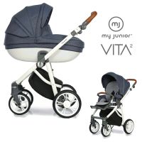 My Junior VITA 2 - 2in1 Kinderwagen-Set - Denim Navy - XXL-Zubehörpaket - NEU Hessen - Fulda Vorschau