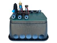 Kopfstation mit 2 Hunter Magnetventilen + vorgebohrte Jumbobox, mit oder ohne Wassersteckdose, Ventilbox, Wasserverteiler, Verteilerstation, automatische Bewässerung Bayern - Steinach b. Straubing Vorschau