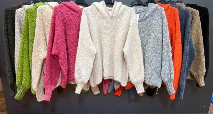 Damen Boucle hoodie Strick Pulli Pullover m l xl in Groß-Gerau