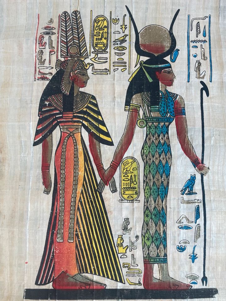 Papyrus Bild Ägypten Deko Paar Souvenir Dekoration gemalt Kairo in Bassum