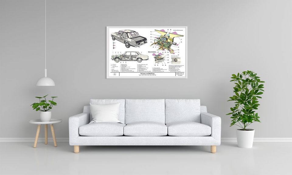 MERCEDES W114 W115 Strich /8 Schautafel Kunstdruck 100x72cm €39* in Gifhorn