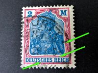 Briefmarke Deutsches Reich 2 Mark - Germania - Plattenfehler Baden-Württemberg - Oberstenfeld Vorschau