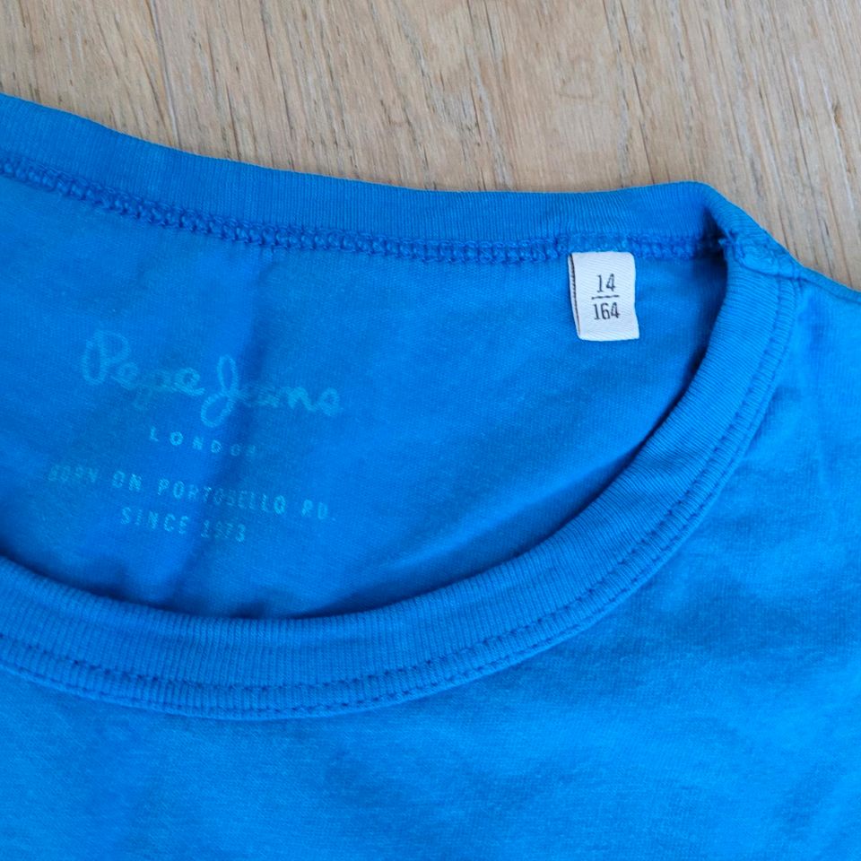 Blaues T-Shirt von Pepe Jeans, Gr. 158/164 in Bremen