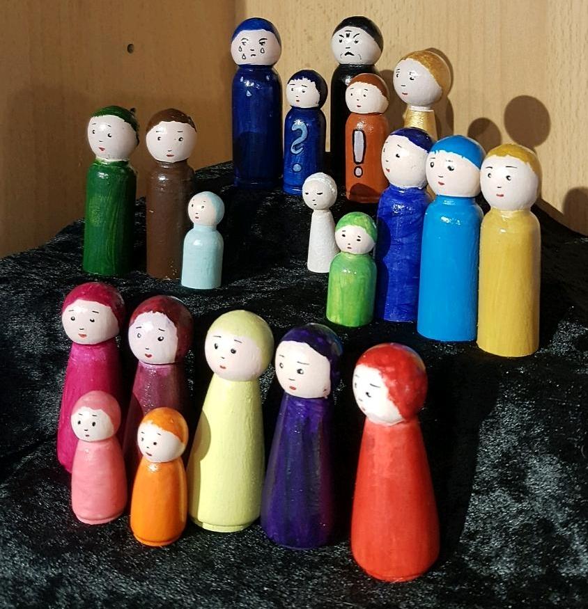 Süsse Aufstellungsfiguren für das systemische Familienbrett in Barth