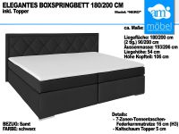 Boxspringbett Bett 180/200 +FKMatratze H3 +Topper Samt schwarz Bremen - Huchting Vorschau