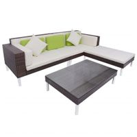 4-tlg. Garten-Lounge-Set Auflagen Poly Rattan Braun Gartenlounge Bayern - Bad Kissingen Vorschau