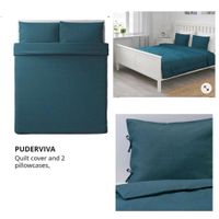 Puderviva Ikea Leinenbettwäsche Doppelbett 220x220, blau grau Aachen - Aachen-Mitte Vorschau