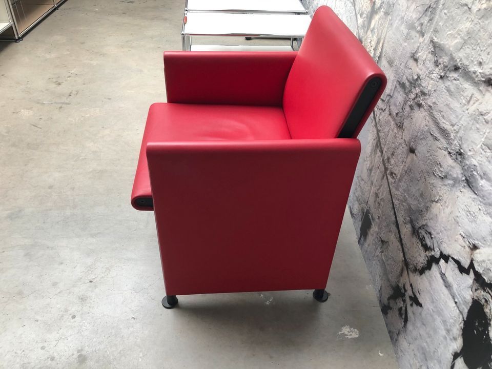 MERITALIA Giulietta Sessel Lounge Chair Stuhl Ledersessel rot in Stuttgart