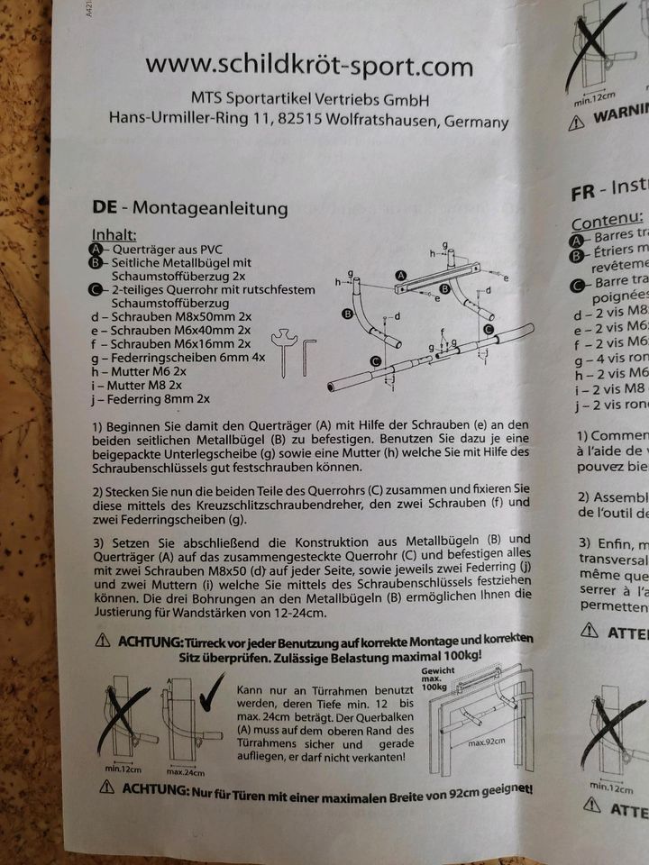 Klimmzugstange für Türrahmen / Door Rack in Sulingen