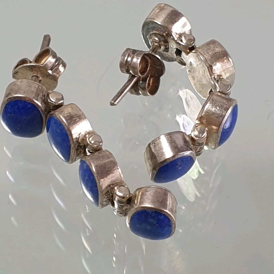 Paar Echte flexible Lapislazuli Ohrhänger ( 925 Silber ) 26 mm in Recklinghausen