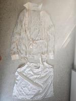 Wickel Bluse Zweiteiler Gr. 46 Beige/ Weiß Creme West - Nied Vorschau