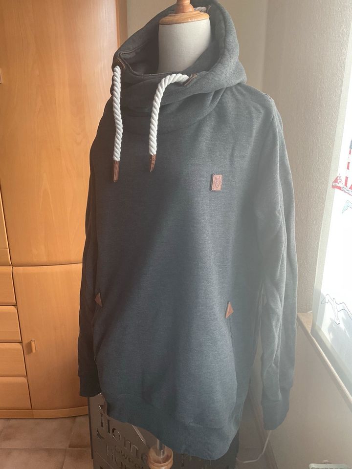 Naketano XL Pullover Hoodie guter Zustand schwarz/grau in Ronshausen