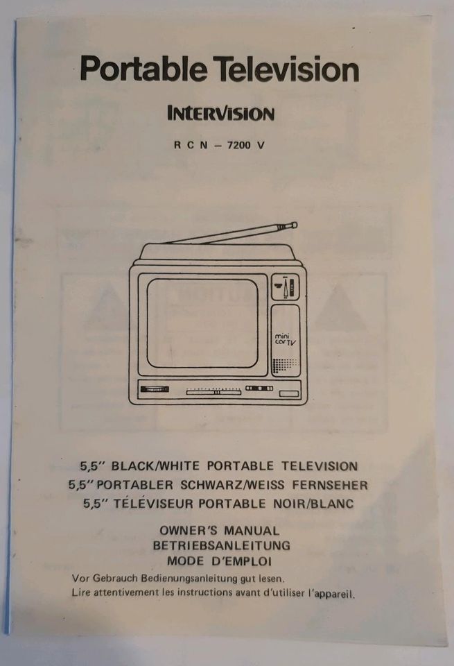 Mini Car TV von Intervision, alter kleiner tragbarer TV in Kirchheim bei München