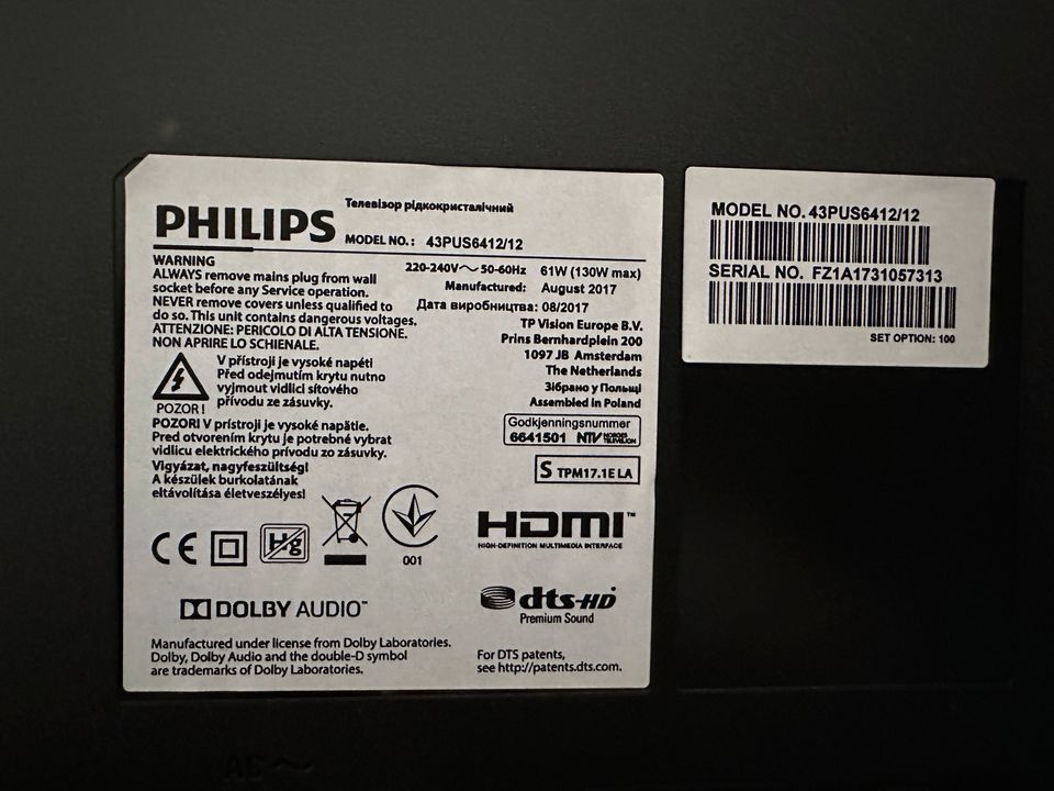 Philips 6400 4K  ambi light Fernseher in Kiel