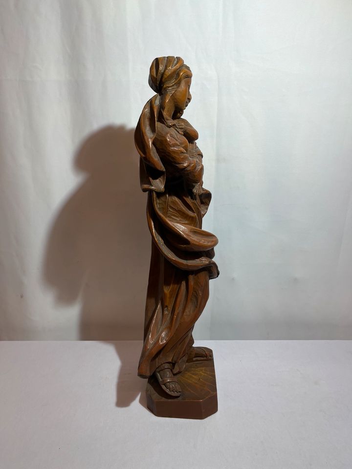 Antike Holzskulptur Maria Madonna mit Kind Barock Holzfigur TOP in Sankt Augustin